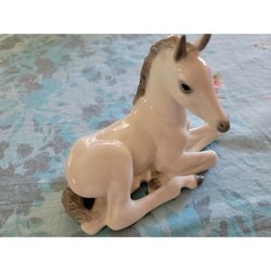 USSR Lomonosov Ceramic Porcelain Russian White Horse Figurines decorative